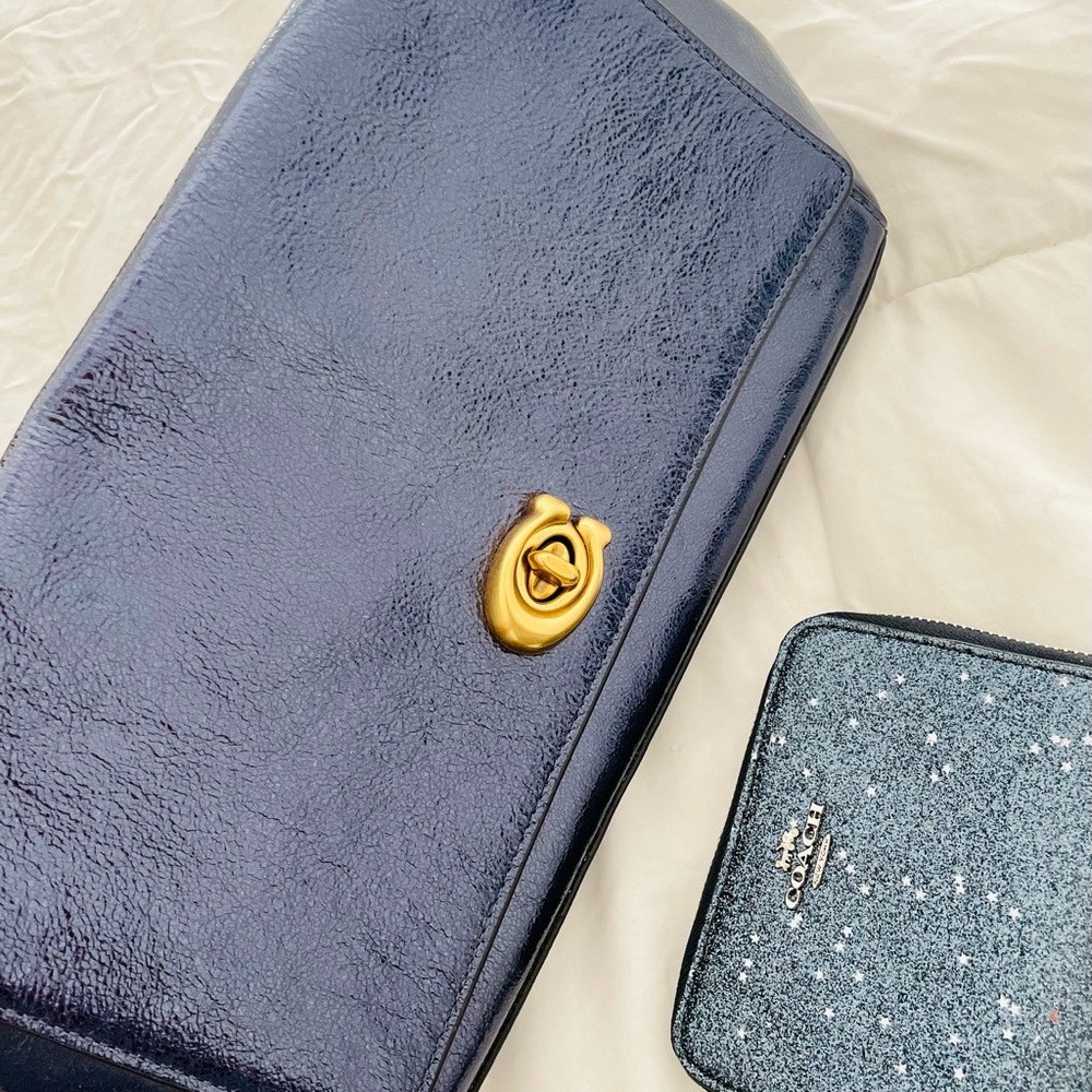 Coach Navy and Gold Women's Bag